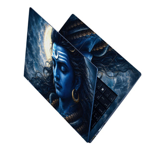 Shiva Blue Moon Side Laptop Skin - View 2