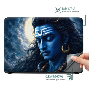 Shiva Blue Moon Side Laptop Skin - View 4