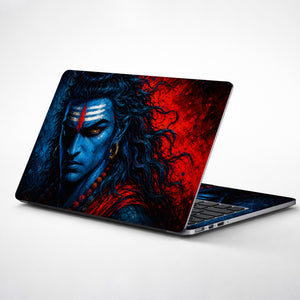 Shiva Blue Red Splatter Laptop Skin - View 1
