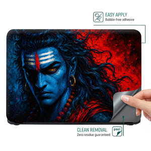 Shiva Blue Red Splatter Laptop Skin - View 4