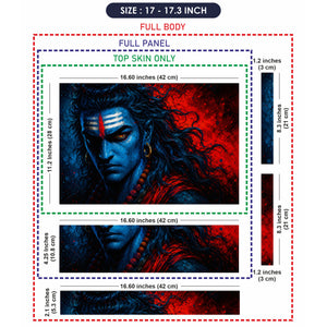 Shiva Blue Red Splatter Laptop Skin - View 9