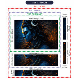 Shiva Blue Side Crescent Hindi Laptop Skin - View 7