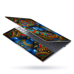 Shiva Blue Stained Glass Disc Laptop Skin - View 3