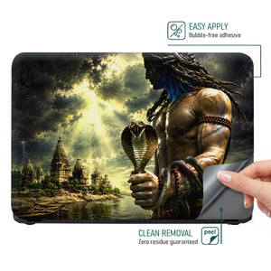 Shiva Cobra Temple River Sunbeam Laptop Skin - View 4