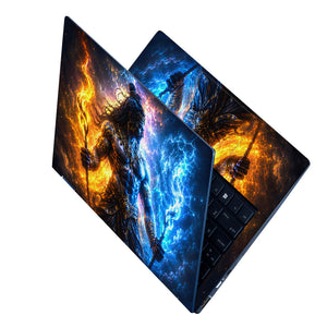 Shiva Fire and Ice Elemental Warrior Laptop Skin - View 2