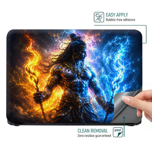 Shiva Fire and Ice Elemental Warrior Laptop Skin - View 4