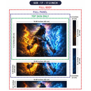 Shiva Fire and Ice Elemental Warrior Laptop Skin - View 9