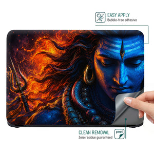 Shiva Fire Blue Side Hair Laptop Skin - View 4