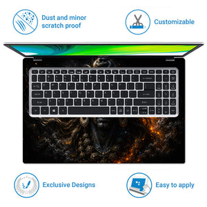 Shiva Fire Embers Front Laptop Skin - View 5