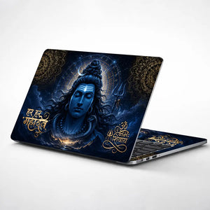Shiva Har Har Mahadev Blue Laptop Skin - View 1