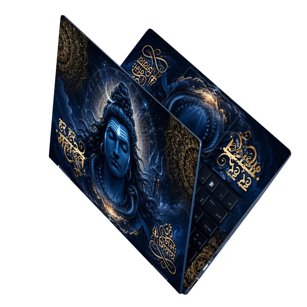 Shiva Har Har Mahadev Blue Laptop Skin - View 2