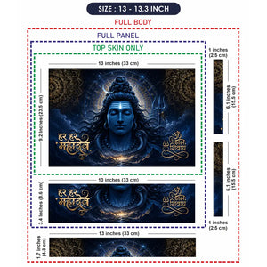 Shiva Har Har Mahadev Blue Laptop Skin - View 6