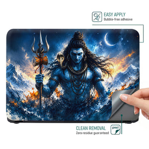 Shiva Himalaya Storm Night Laptop Skin - View 4