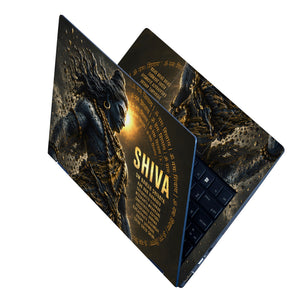 Shiva Mantra List Statue Gold Laptop Skin - View 2