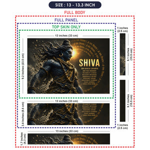 Shiva Mantra List Statue Gold Laptop Skin - View 6