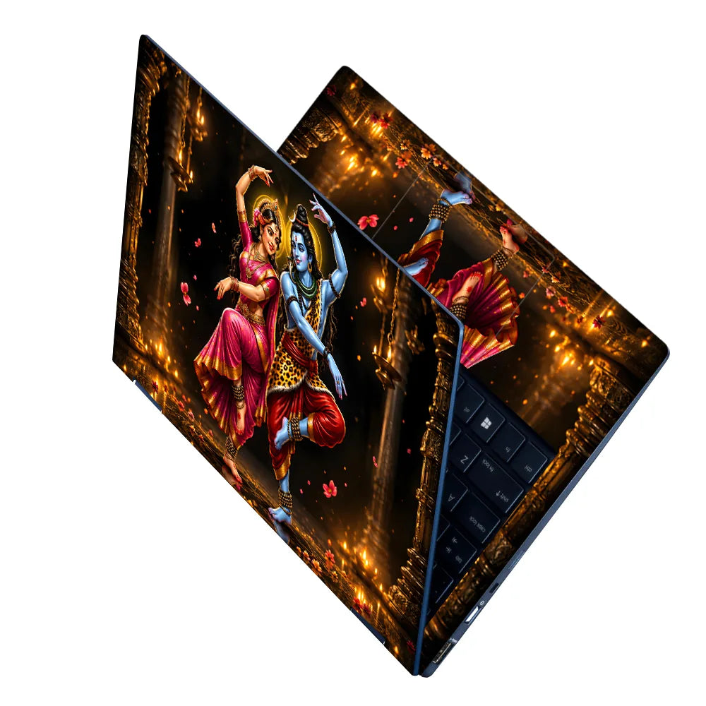 Shiva Parvati Temple Dance Laptop Skin - View 2