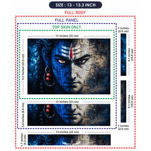 Shiva Red Eyes Hindi Text Laptop Skin - View 6