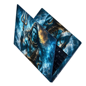 Shiva Trident Cobra Blue Moon Laptop Skin - View 2