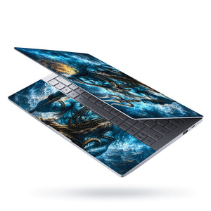 Shiva Trident Cobra Blue Moon Laptop Skin - View 3