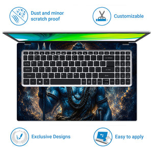 Shiva Trident Fur Night Cobra Laptop Skin - View 5