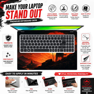 Shiva Trident Red Sun Profile Laptop Skin - View 5
