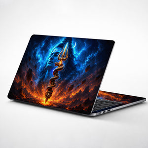 Shiva Trident Serpent Fire and Lightning Laptop Skin - View 1
