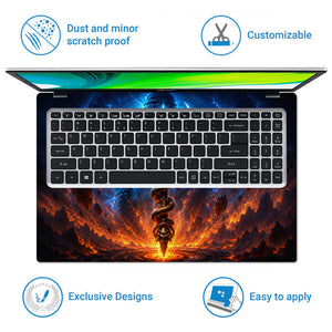 Shiva Trident Serpent Fire and Lightning Laptop Skin - View 5