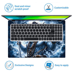 Shiva Trident Water Waves Laptop Skin - View 5