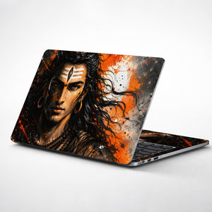 Shiva Young Orange Splash Laptop Skin - View 1