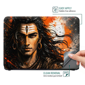Shiva Young Orange Splash Laptop Skin - View 4