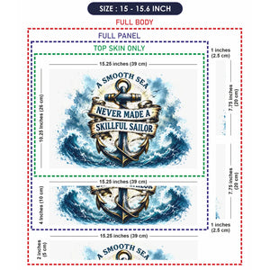 Smooth Sea Sailor Anchor Laptop Skin - View 8