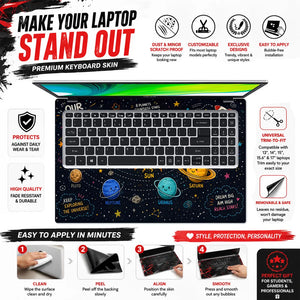 Solar System Kawaii Pluto Stars Laptop Skin - View 5