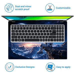 Space Astronaut Cliff Earth Laptop Skin - View 5