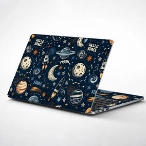 Space Hello Space Doodle Laptop Skin - View 1