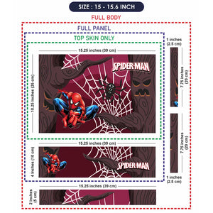 Spiderman Hanging on Web Laptop Skin - View 8