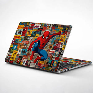 Spiderman Jump Collage Laptop Skin - View 1