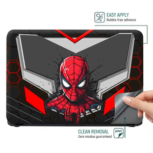 Spiderman Red Mask Armor Laptop Skin - View 4