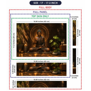 Spiritual Buddha Bronze Plants Mandala Laptop Skin - View 9