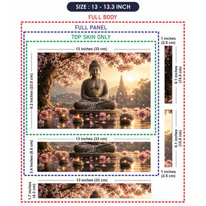 Spiritual Buddha Cherry Blossom Pagoda Laptop Skin - View 6