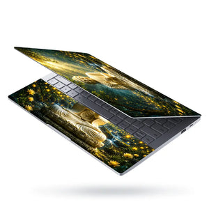 Spiritual Buddha Gold Forest Laptop Skin - View 3