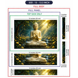 Spiritual Buddha Gold Forest Laptop Skin - View 6
