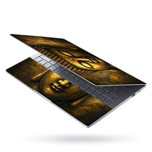 Spiritual Buddha Golden Face Close Up Wall Laptop Skin - View 3