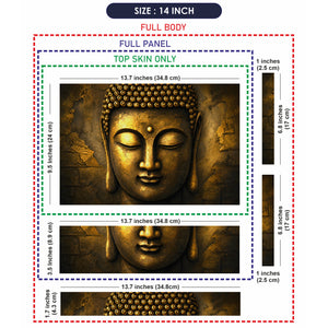Spiritual Buddha Golden Face Close Up Wall Laptop Skin - View 7