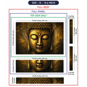 Spiritual Buddha Golden Face Close Up Wall Laptop Skin - View 8