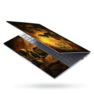 Spiritual Buddha Meditating with Kanji and Tree Laptop Skin - View 3