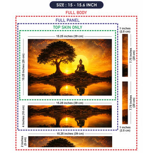 Spiritual Buddha Sunset Lake Reflection Laptop Skin - View 8