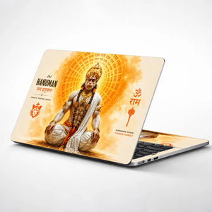 Spiritual Hindu Hanuman Jai Aura Meditation Laptop Skin - View 1