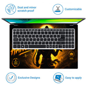 Spiritual Hindu Hanuman Jai Hanuman Ram Silhouette Laptop Skin - View 5
