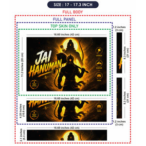 Spiritual Hindu Hanuman Jai Hanuman Ram Silhouette Laptop Skin - View 9