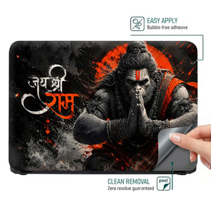 Spiritual Hindu Hanuman Jai Shree Ram Praying Laptop Skin - View 4
